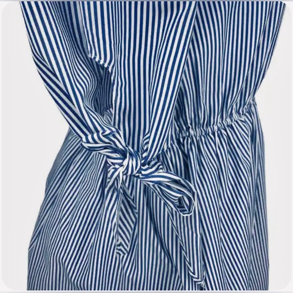 NWOT Guess Blue & White Striped Off the Shoulder Dress, Size XS - Picture 6 of 10